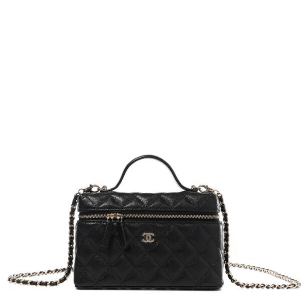 New in Box! Rare CHANEL CC SLIM VANITY CASE 26P QUILTED GOATSKIN Leather Fullset - Picture 5 of 16